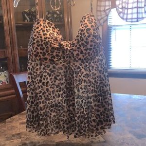 Leopard bathing suit top